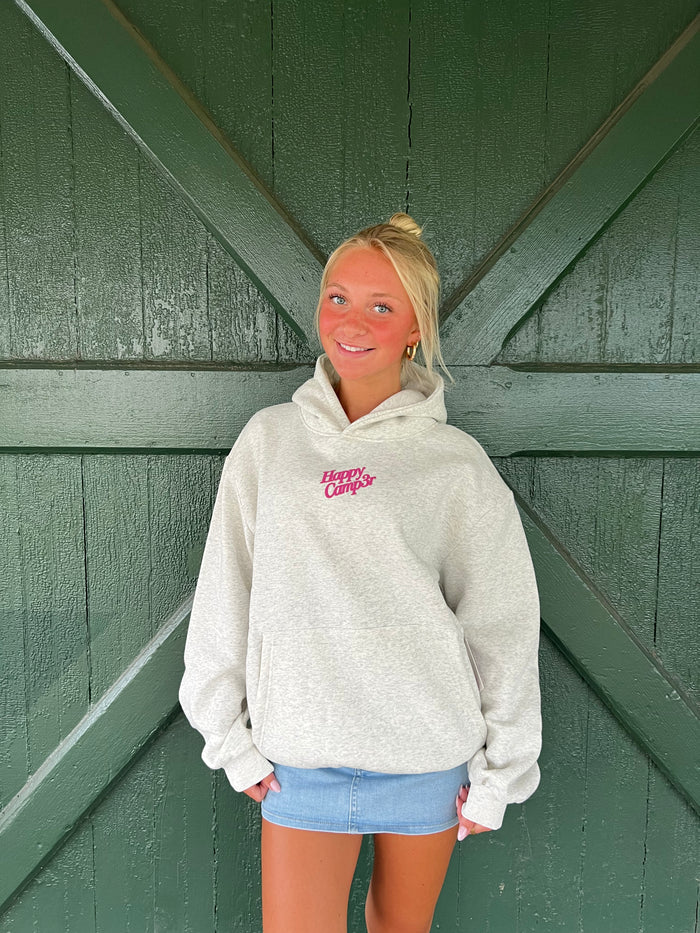Happy Camp3r PUFF Core  Hoodie – Oatmeal Heather Gray