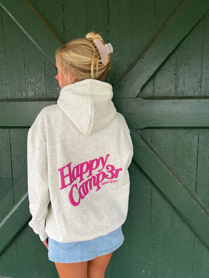 Happy Camp3r PUFF Core  Hoodie – Oatmeal Heather Gray
