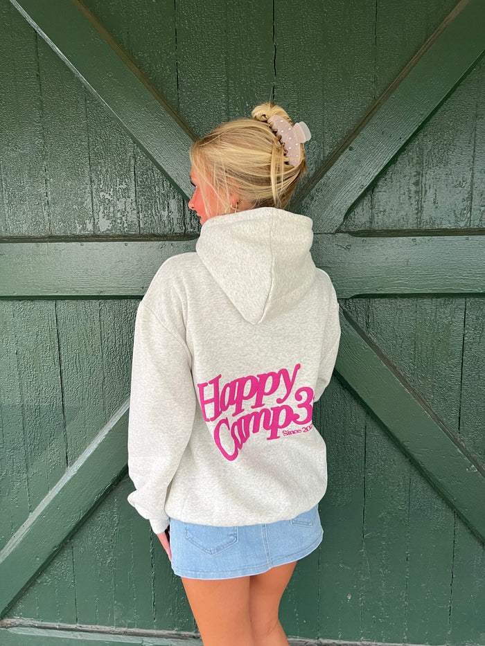 Happy Camp3r PUFF Core  Hoodie – Oatmeal Heather Gray