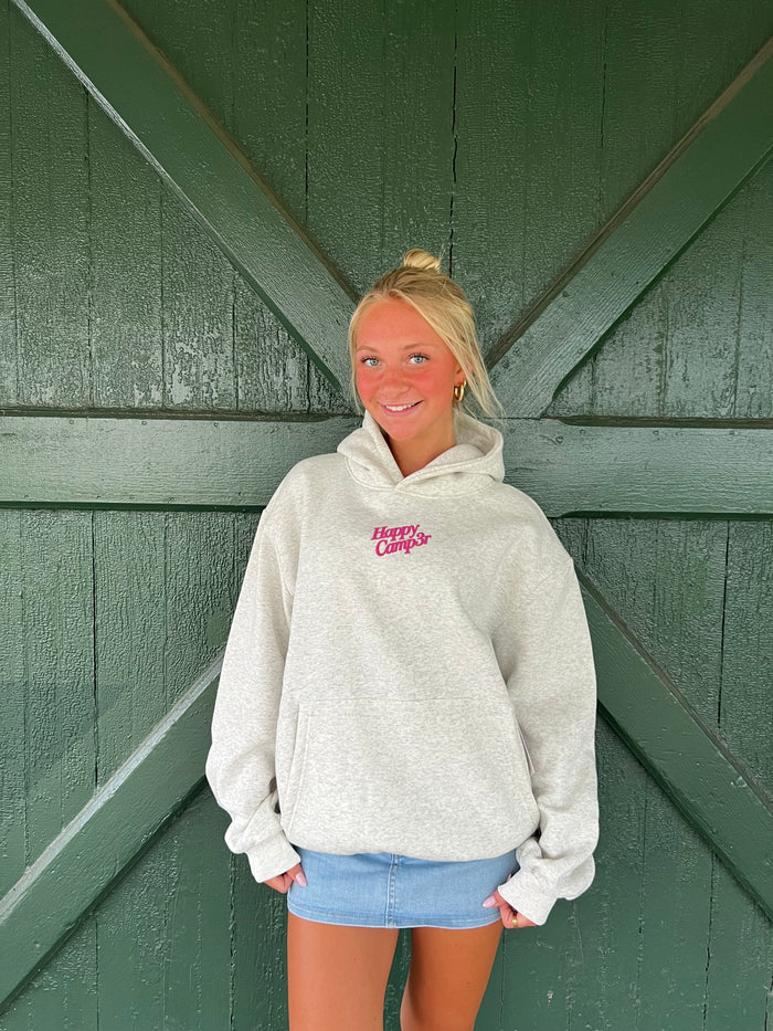 Happy Camp3r PUFF Core  Hoodie – Oatmeal Heather Gray