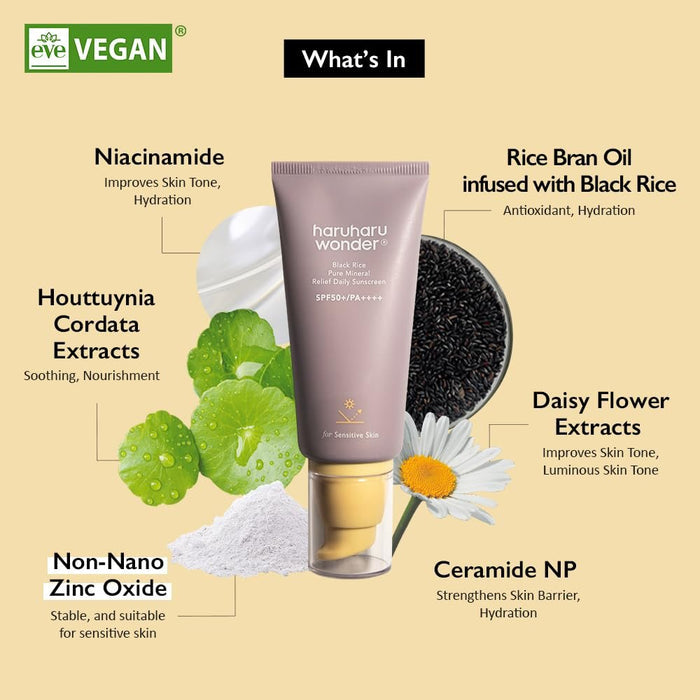 Haruharu Wonder Black Rice Pure Mineral Relief Daily Sunscreen 50ml
