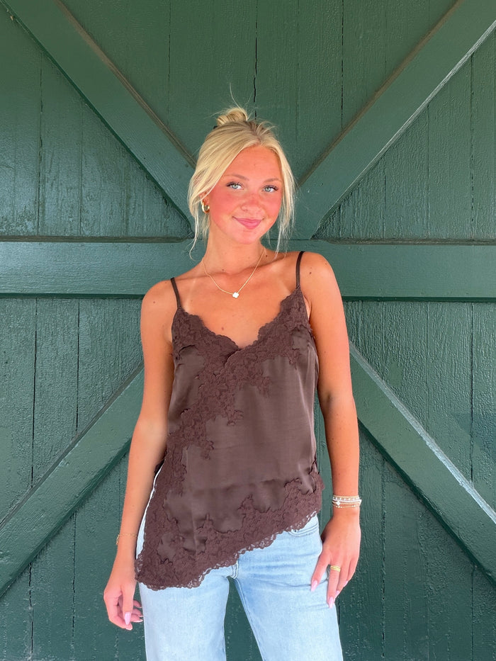 Heartloom Libby Lace-Trim Asymmetrical Cami