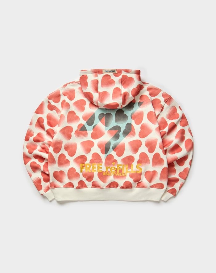 Free Refills Hearts Hoodie Off White. Underground Apparel. Rule of Next Streetwear.