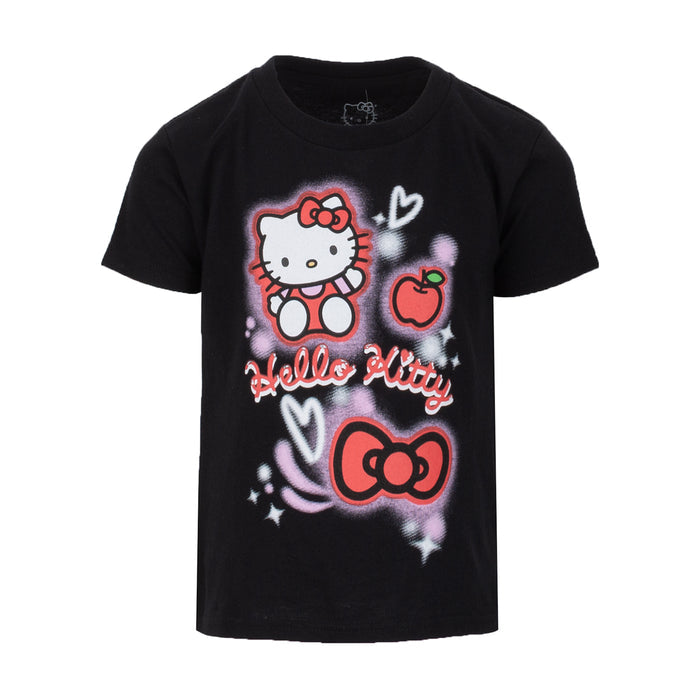 Toddler black Hello Kitty airbrush tee with front Hello Kitty graphic