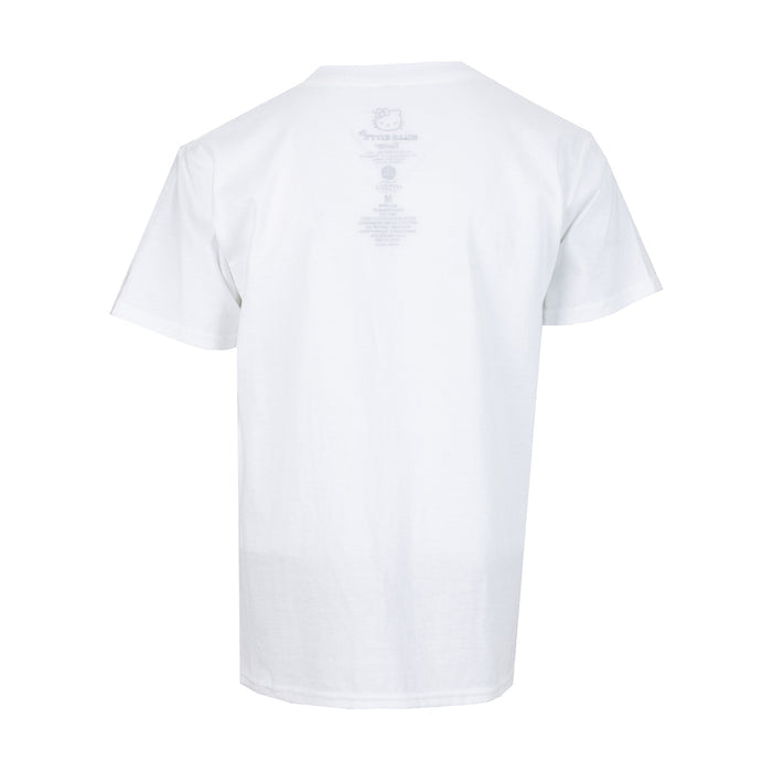 Youth graphic T-shirt, white crew neck with small back Hello Kitty logo