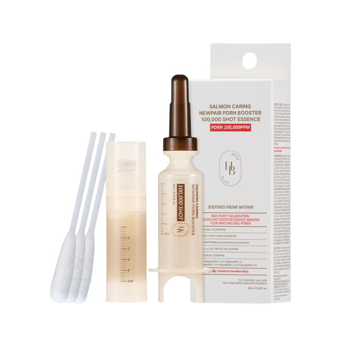 HEVEBLUE Salmon Caring Newpair PDRN Booster 100,000 Shot Essence - veido esencija