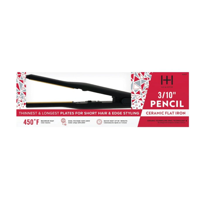 ANNIE 3 10 inch pencil ceramic flat iron for edges black slim plates on retail packaging