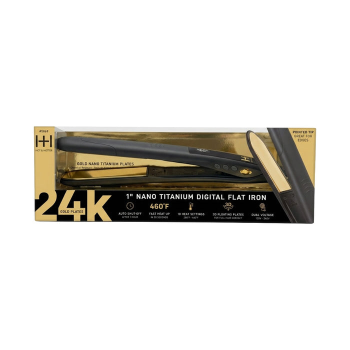 H&H Digital Nano Titanium Flat Iron 1” [Black] #5869