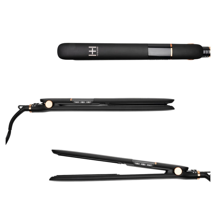 H&H Extra Long Ceramic Plate Digital Flat Iron 1” [Black] #5897