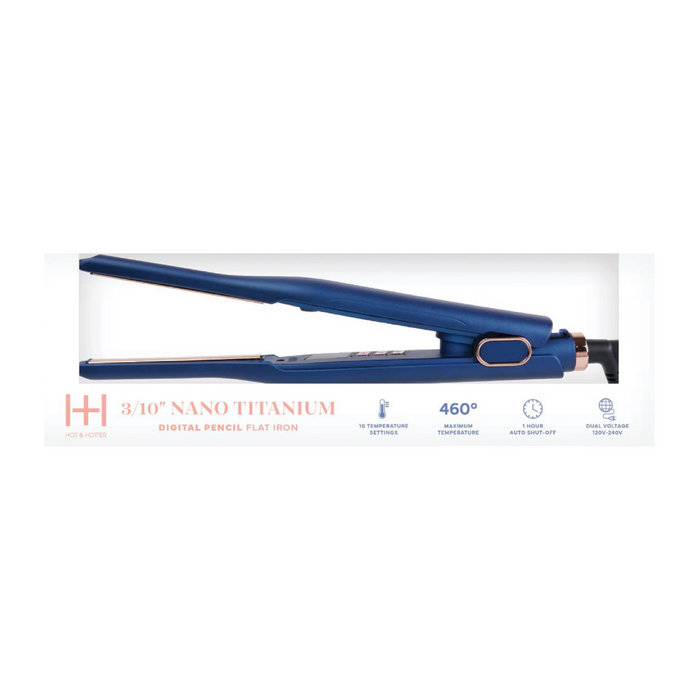 H&H Nano Titanium Digital Pencil Flat Iron 3/10” [Blue] #5938