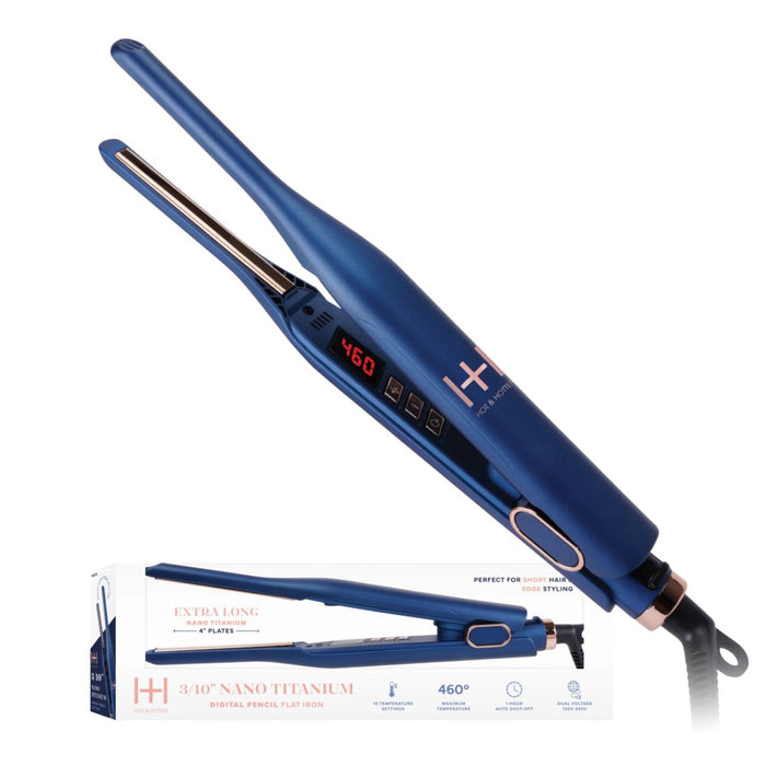 H&H Nano Titanium Digital Pencil Flat Iron 3/10” [Blue] #5938