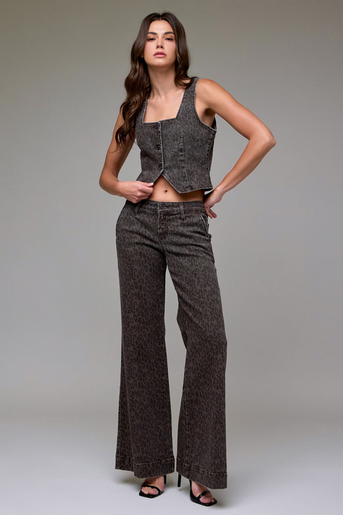 Hidden Brown Cheetah Comfort Flare