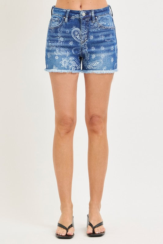 High Rise Paisley Shorts