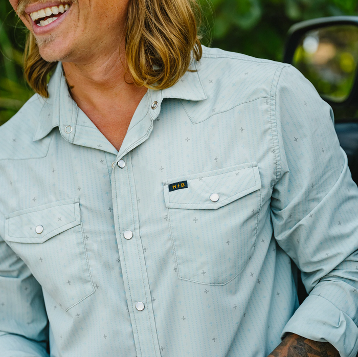 Howler Brothers - H Bar B Tech Longsleeve - Supernova Stripe : Ash Blue