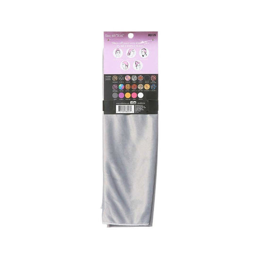 #Hq129 [Grey] Silky Satin Wrap Scarf 60"X16"