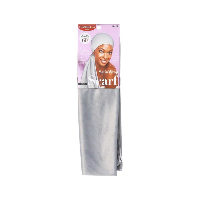 #Hq129 [Grey] Silky Satin Wrap Scarf 60"X16"