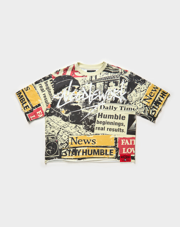 Needlework Humble Beginnings Rhinestone T-Shirt. Underground Apparel. Rule of Next Streetwear.
