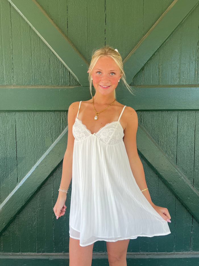 Ivory Lace Dream Mini Dress