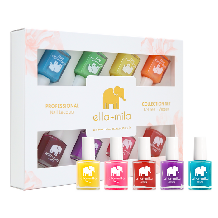 Jelly Collection 8-pack sheer jelly nail polish set in its gift box – ella+mila