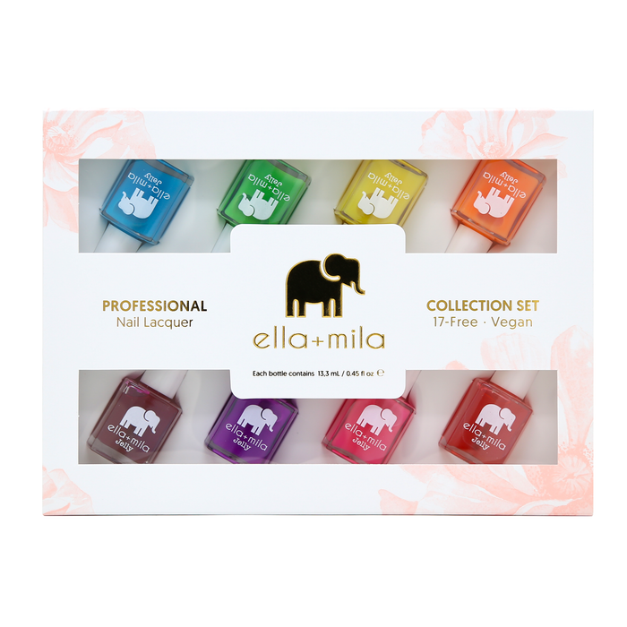 Jelly Collection 8-pack nail polish gift box, front view