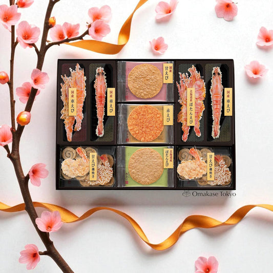 Keishindo Ebi-Zukushi Shrimp Senbei Gift Set Individually Wrapped