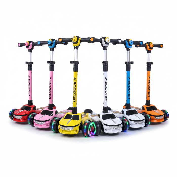 Kids Car-Shaped Scooter - White Background