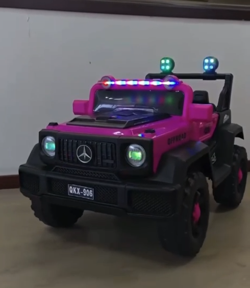 Kids Electric Ride-On Jeep QKX-906 | LED Lights & Music | Ages 1-3 Years | Pink