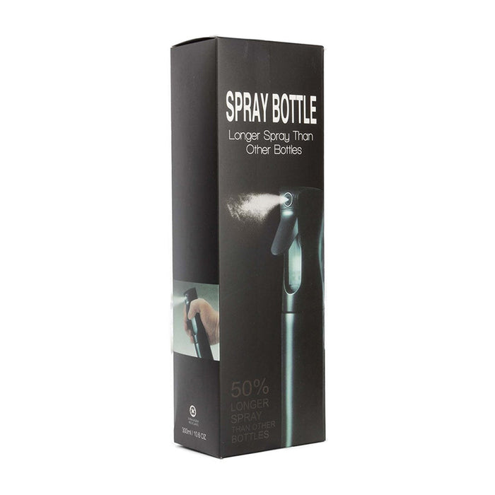 KIM and C black atomizer spray bottle retail box showing fine mist spray and hand holding bottle