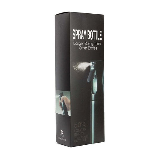 KIM and C black atomizer spray bottle retail box showing fine mist spray and hand holding bottle