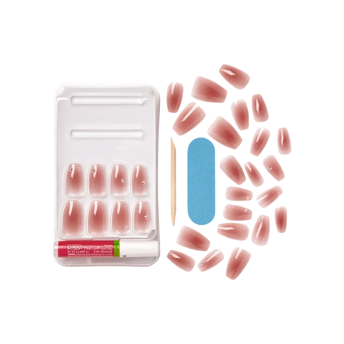 KISS Bare But Better 30 Nails Glue Included BNP01 (Shine)