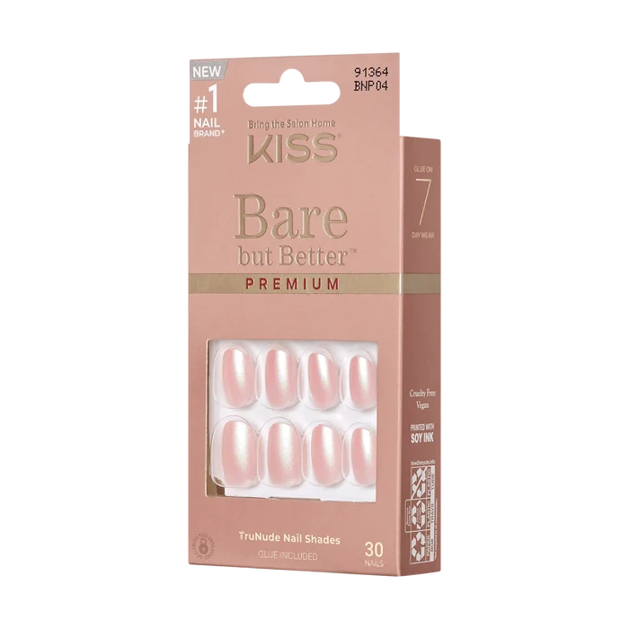 KISS Bare But Better Premium 30 Nails Glue Included BNP04(Mocha)