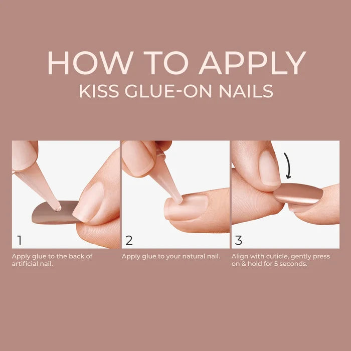 KISS Bare But Better Premium 30 Nails Glue Included BNP04(Mocha)