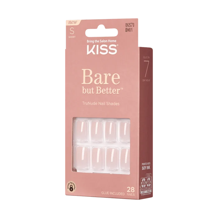 KISS Bare But Better S 28 Nails Glue Included BN01 (Nudies)