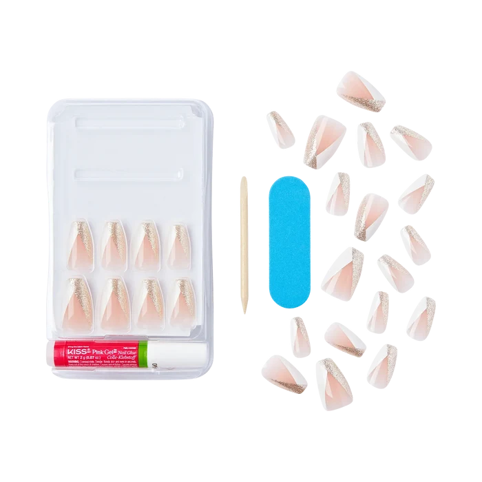 KISS Classy Nails 28 Nails Glue Included CS08 (The BOSS)