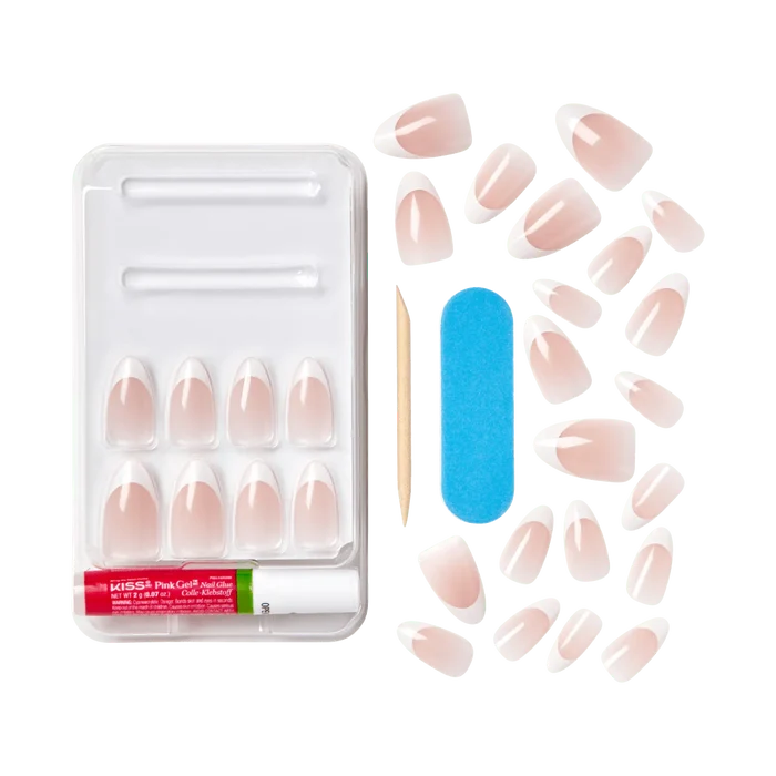 KISS Classy Nails M 28 Nails Glue Included CS04 (Dashing)