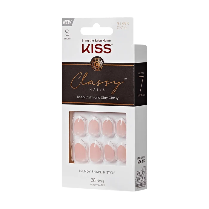 KISS Classy Nails S 28 Nails Glue Included CS10 (Exclusive Only)