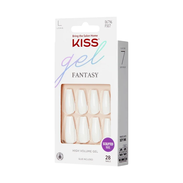 KISS Gel Fantasy Sculpted 28 Nails Glue Included FS07