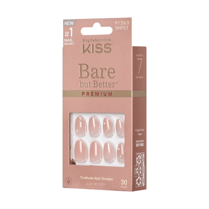 KISS Nails On Point Bare But Better 30 Nails Glue Included BNP03 اظافر اصطناعية