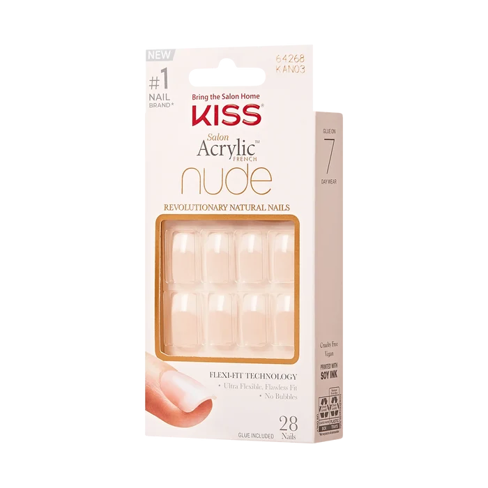 KISS Nude Revolutioary Natural Nails 28 Nails Glue Included KAN03 (French Nude
Cashmere)