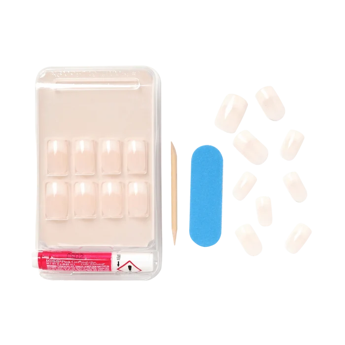 KISS Nude Revolutioary Natural Nails 28 Nails Glue Included KAN03 (French Nude
Cashmere)