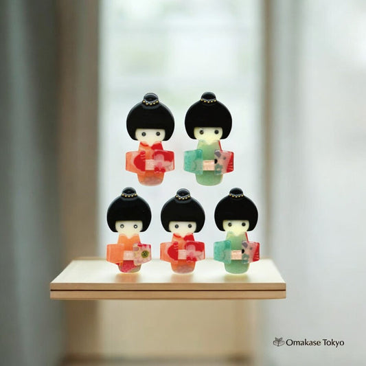 Kokeshi Wooden Doll Magnet 5 Set