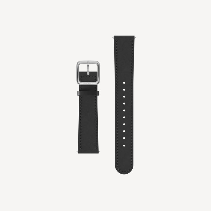 Leather Wristband Black, Black Stitch