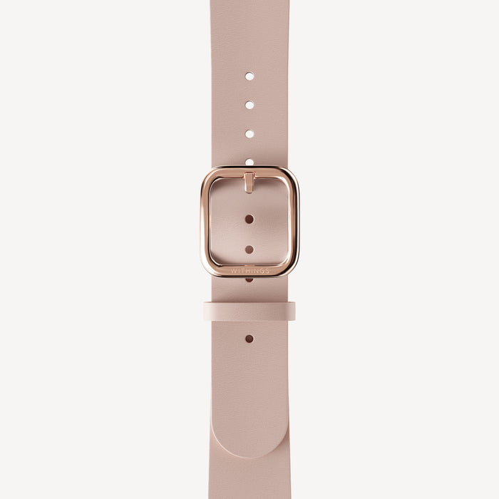 Leather Wristband Peach & Rose Gold