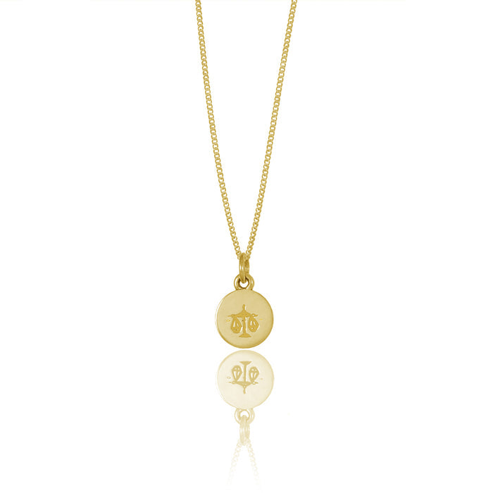 Libra Mini Zodiac Necklace - Gold