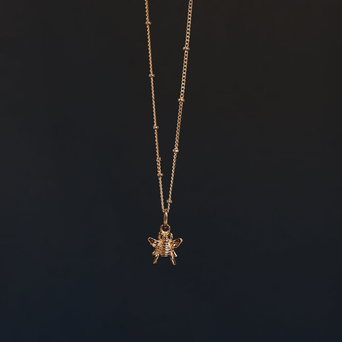 silver necklace with a star-shaped pendant on a black background