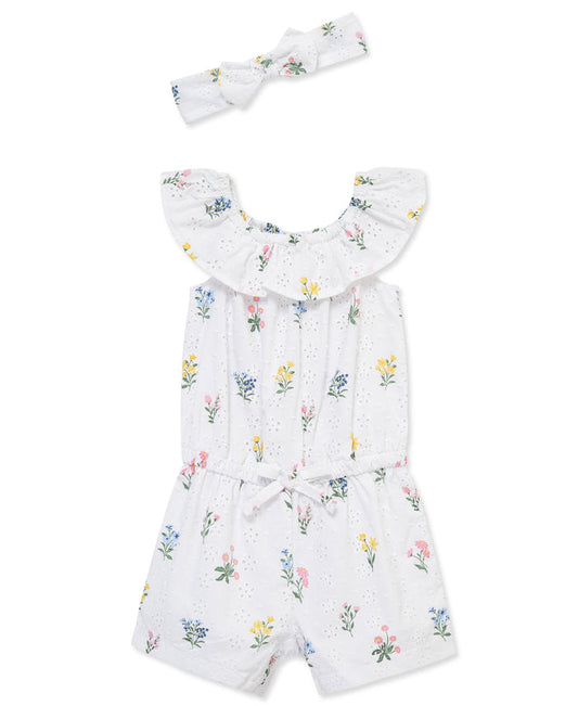 Little Me Floral Eyelet Romper
