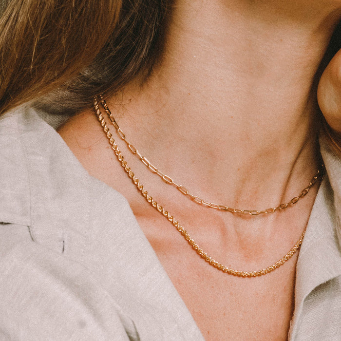 LONG BEACH LINK CHAIN BRACELET - Gold