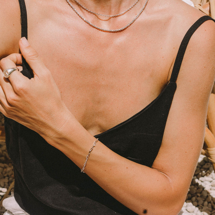 LONG BEACH LINK CHAIN BRACELET - Gold