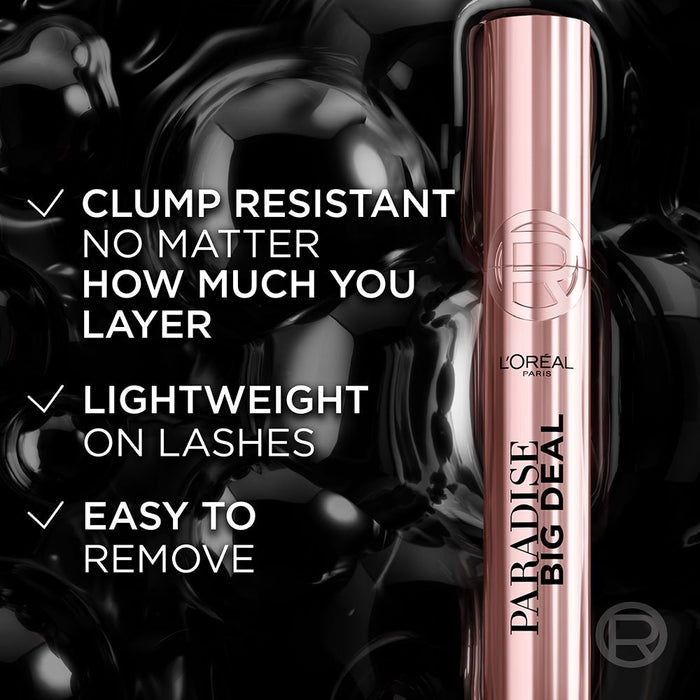 LOREAL PARIS Washable Paradise Big Deal Mascara Blackest black ماسكاراحجم وكثافة قابلة للبناء بلا حدود لوريال باريس