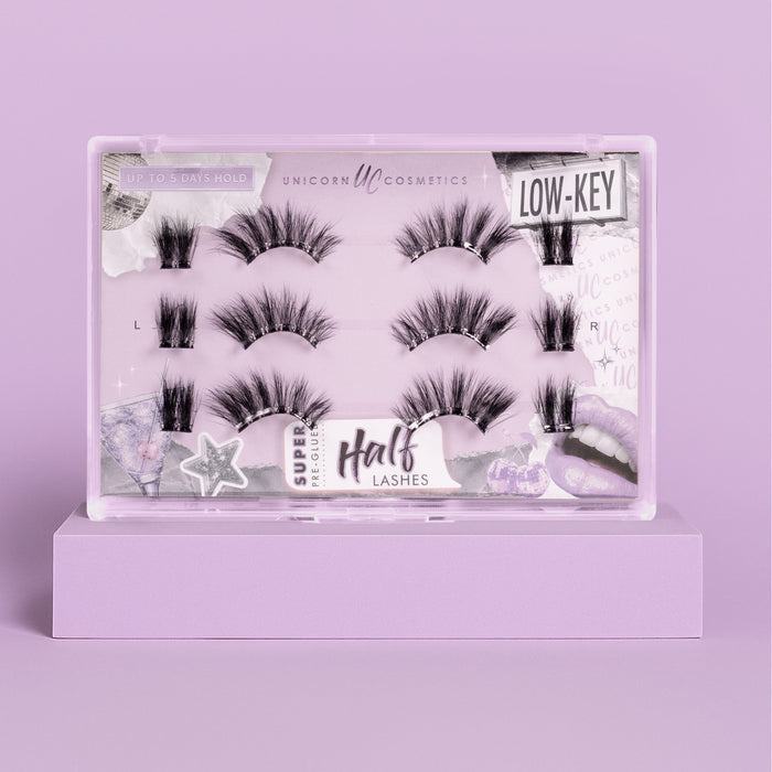 Low-Key Super Pre-Glued Half Strip Lash Starter Kit - Unicorn Cosmetics